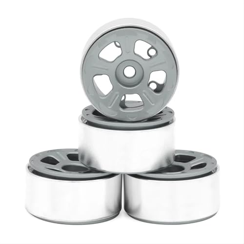 RC Car Assortment for Axial for SCX24 AX24 for FCX24 Enduro24 for TRX4M 1/24 1/18 RC Crawler Car 4Pcs 1.0in Metal Wheel Rims Upgrade Parts