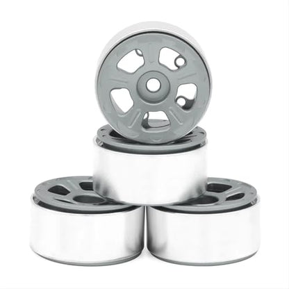 RC Car Assortment for Axial for SCX24 AX24 for FCX24 Enduro24 for TRX4M 1/24 1/18 RC Crawler Car 4Pcs 1.0in Metal Wheel Rims Upgrade Parts