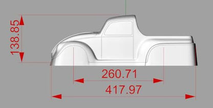 1/10 Scale Car Shell Rc Body Shell Replacement for MT and Short Course Car Width 180mm