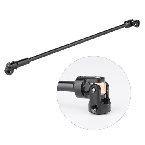 Cut to Length Drive Shaft Stainless Steel 232-248mm Universal Joint Driveshaft for 1/10 RC Crawler Axial SCX10 Capra TRX4 Redcat Gen8 Gen7 Upgrades Parts(Black) - color: Black