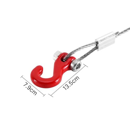 INJORA Metal Tow Rope with Hook for 1/24 1/18 RC Crawlers, 2PCS