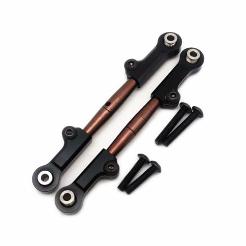S2 Hard Steel Front Upper Suspension Link Rod with Aluminum Ends Black for Axial AX80019