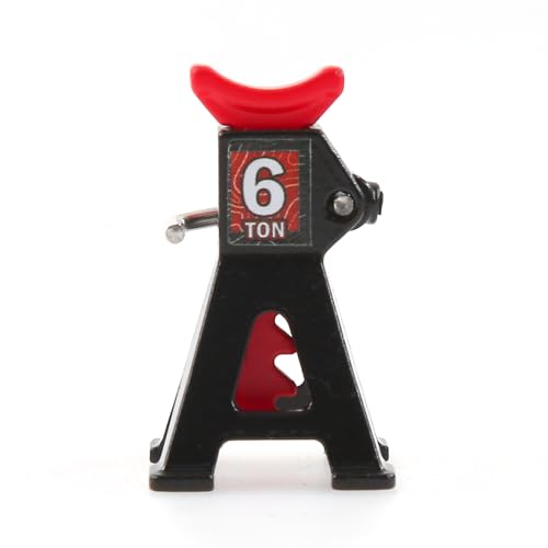 4pcs 1/24 RC Scale Metal Mini Toy Jack Stands for Simulation Compatible with 1/18 and 1/24 RC Crawler Cars SCX24, AX24, TRX4M, FCX24 (Black) - color: Black