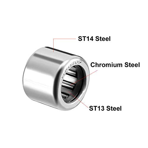 uxcell HK0709 Drawn Cup Needle Roller Bearings, Open End, 7mm Bore Dia, 11mm OD, 9mm Width (Pack of 10) - size: 7x11x9mm