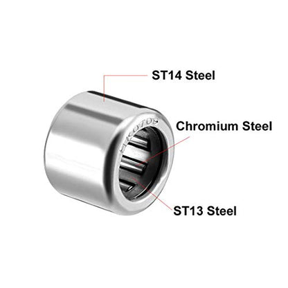 uxcell HK0709 Drawn Cup Needle Roller Bearings, Open End, 7mm Bore Dia, 11mm OD, 9mm Width (Pack of 10) - size: 7x11x9mm