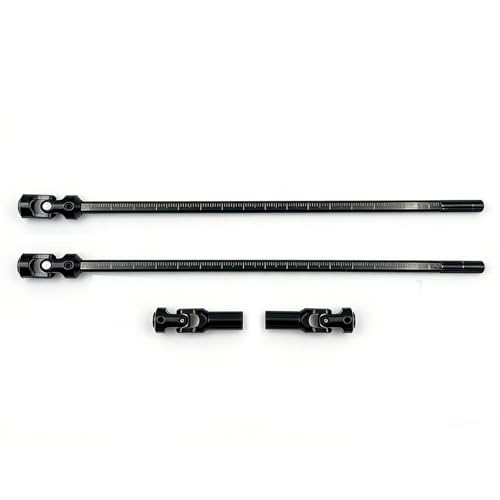 1/10 RC Cut-to-Length Drive Shaft Kit, 68–229mm Adjustable Stainless Steel Driveshafts, CNC Universal Joint Shafts with M4 Screws, for RC Crawler (Black, 2PCS)