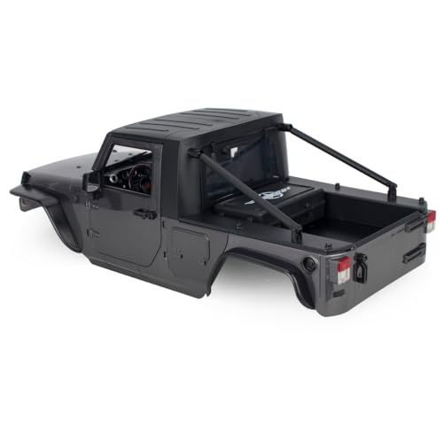 313mm Wheelbase Hard Plastic Pickup Body Shell Unassembled Kit for 1/10 RC Crawler Car Axial SCX10 90046 Jeep Wrangler (Grey) - color: Grey