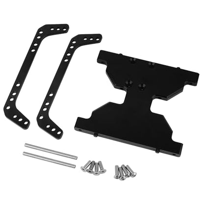 Aluminum Chassis Armors Anti-Collision Protection Skid Plate for 1/10 RC Crawler Axial Capra 1.9 Unlimited Trail Buggy UTB Currie F9 AXI03004 Metal Upgrade Parts -54163 (Black) - color: Black