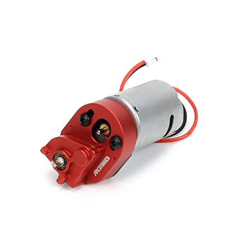 RCAWD SCX24 370 34T Electric Motor Carbon Brushed Motor & Center Gear Housing, Transmission with Steel Gears Upgrades Parts for Axial 1/24#AXI90081#AXI00001#AXI00002#AXI00005#AXI00006 Red - color: Red