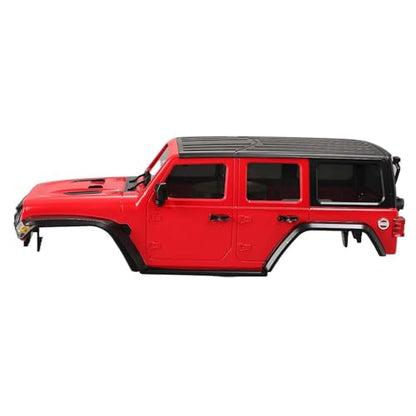 6.10 inches (155mm) Wheelbase Shell Hardtop Body Replacement Part for TRX4M Bronco Defender AX8560 1/18 RC Crawler Chassis (Red) - color: Red