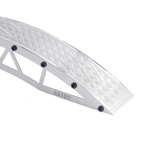 RC Crawler Bridge Obstacle, Stainless Steel DIY Assembly Ramp for 1/12 1/18 1/24 RC Crawler Course Accessories (Silver Arch Bridge) - style: Silver Arch Bridge