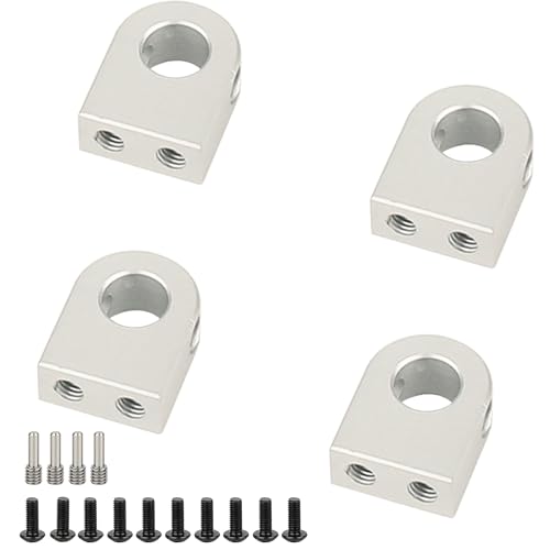 4PCS Body Post Mount CNC Aluminum for Axial SCX10 PRO 1/10 RC Crawler Upgrade,8G (Silver) - color: Silver