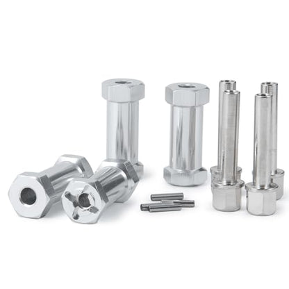 RC 12mm Wheel Hex Drive Hubs Combiner Coupler Aluminum 15mm/20mm/25mm/30mm Offset Extension Longer Combiner Drive Adapter for 1/10 Axial SCX10 Wraith RC Car Upgrade Parts (Silver - 30mm) - color: Silver - 30mm