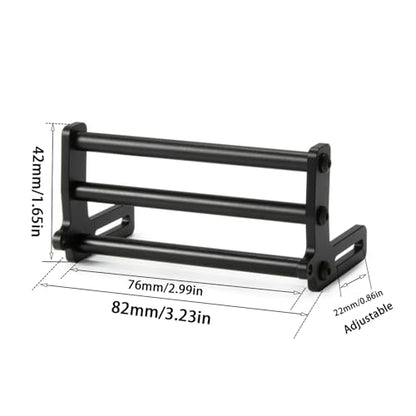 LCG Bumper Aluminum Alloy RC Front Bumper Bull Bars for 1/10 RC Crawler Gspeed SCX10 TRX4 Upgrade (Black)