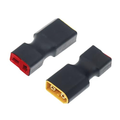 XT60 to T Plug Female Male Connector Adapter for RC Car FPV Drone Lipo NiMH Battery Charger ESC No Wires Connector (2 Pair) - size: 2 Pair Adapter Set