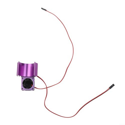 Aluminum RC Motor Heat Sink with Dual 30mm Cooling Fans 1: 10 Cars Compatible Having 540 550 Brushed 3650 3660 Brushless Motors Red(Purple) - color: Purple