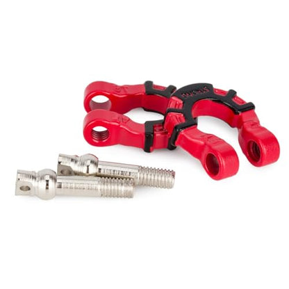 4Pcs Metal Tow Shackle Trailer Buckle for SCX10 TRX4 1/10 RC Crawler | Durable metal shackles, compatible with CC01 D90 D110 TF2. Perfect for tow hook upgrade,off-road crawler accessories.4-pack. - color: Red