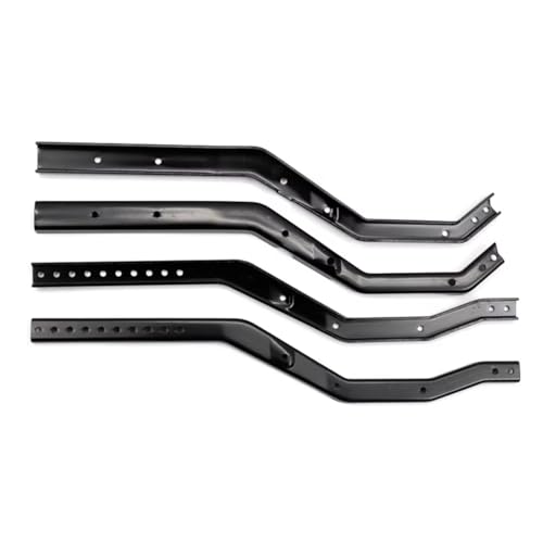 RC Models Components for Axial for Scx10 III for Gladiator for Wrangler 1/10 Wheelbase Adjustable Metal Chassis Frame Rail Set RC Crawler Parts(Black) - color: Black
