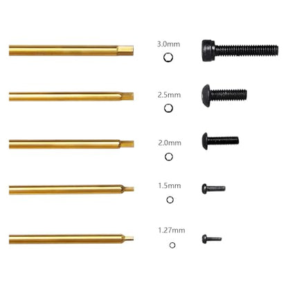 1/4" Drivers 1.27mm(0.05") 1.5mm 2mm 2.5mm 3mm Titanium RC Hex Driver Bit Set Quick Change Allen Key Wrench Combo for Electric Screwdrivers/Power Drill Fit Traxxas Axial RC Cars Repairing