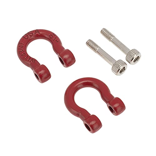 1:10 RC Tow Shackles D-Ring Trailer Buckles for 1/10 Scale RC Rock Crawler SCX10 Tamiya CC01 TRX4 D90 D110 RC Car Truck Accessories (Red) - color: Red