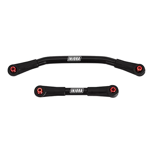 INJORA Steel Steering Link with Plastic Rod Ends for 1/24 SCX24（Black） - color: Black