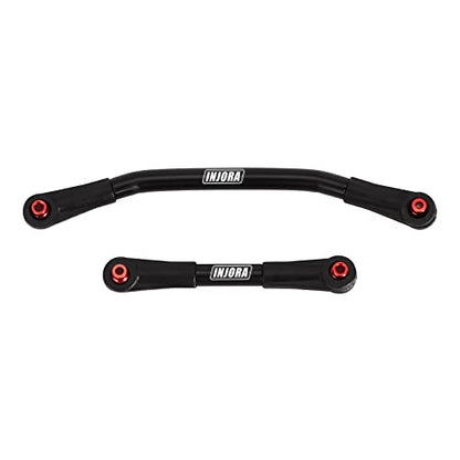INJORA Steel Steering Link with Plastic Rod Ends for 1/24 SCX24（Black） - color: Black