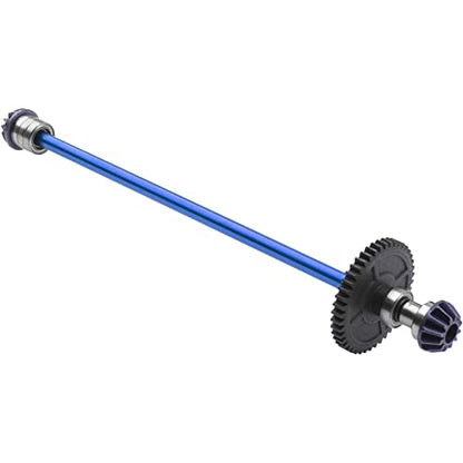 Metal Center Drive Shaft RC Car Central Transmission Shaft w/ 27T Motor Gear Upgrade Part Compatible with Wltoys 144001 1/14 RC Car Buggy (Blue) - color: Blue