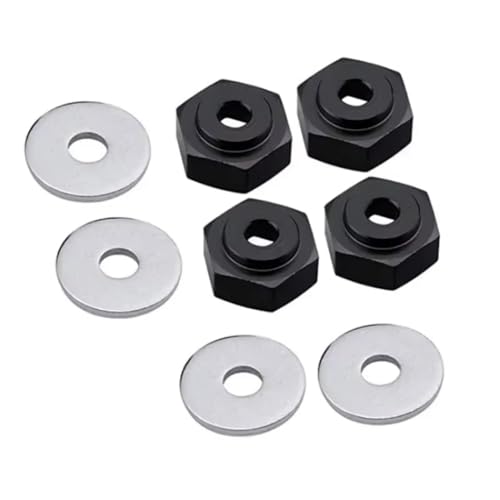 Rc Accessories For HSP 1/10 1/8 12mm To 17mm Wheel Adapter Drive Hub Combiner Hexagonal Hex Hole 6mm Parts RC Car For Buggy Monster Truck(Black) - color: Black