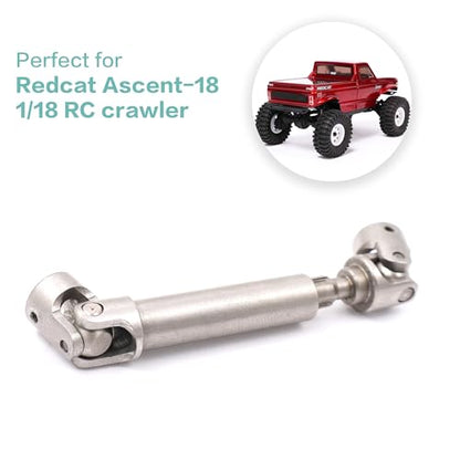 Stainless Steel Center Drive Shafts for Redcat Ascent-18 1/18 RC Car | Front and Rear Drive Shaft,CNC Machined,Ascent-18 1/18 RC Crawler Upgrades Parts,Rust Resistant,High Strength