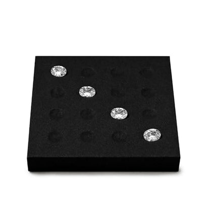 Oirlv Microfiber Diamonds Gemstones Jewelry Display Organize Tray Multi-Compartment Modular Jewelry Crystal Beads Holder - style: P13710