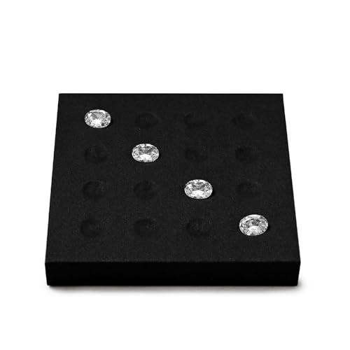 Oirlv Black Microfiber Jewelry Bead Display Tray | Soft Black Microfiber, 5.51"X5.51"X0.79", Holds Loose Stones Securely, Great for Gem Shows and Client Presentations - style: P13710