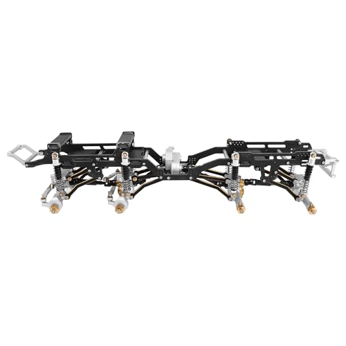 LCG 6x6 8×8 Carbon Fiber Chassis Frame with Metal Axles for 1/24 RC Crawler Car Axial SCX24 Refit Kit (8x8 Silver) - color: 8x8 Silver