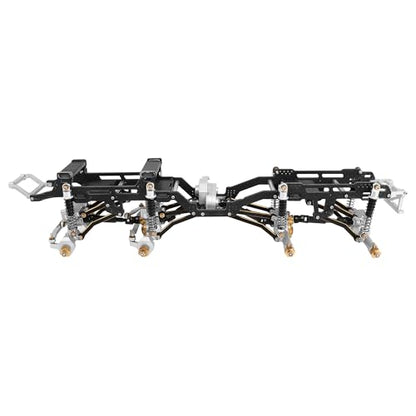 LCG 6x6 8×8 Carbon Fiber Chassis Frame with Metal Axles for 1/24 RC Crawler Car Axial SCX24 Refit Kit (8x8 Silver) - color: 8x8 Silver