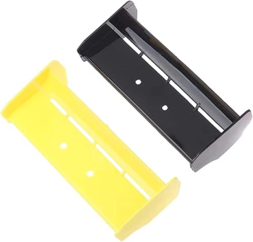 2 Pack 1/10 RC Plastic Rear Spoiler Compatible with 1:10 Scale RC Off-Road Short Course Truck Buggy Racing Rear Wing Tail (Black/Yellow) - color: Black/Yellow