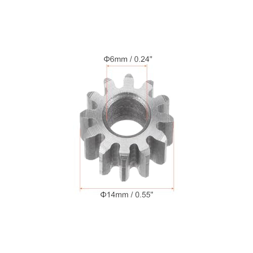 HARFINGTON Straight Spur Gear 6mm Bore 12T Mod-1 Hardened 45# Steel Spur Diff Differential Motor Gear RC Car Replacement Parts - style: 12T