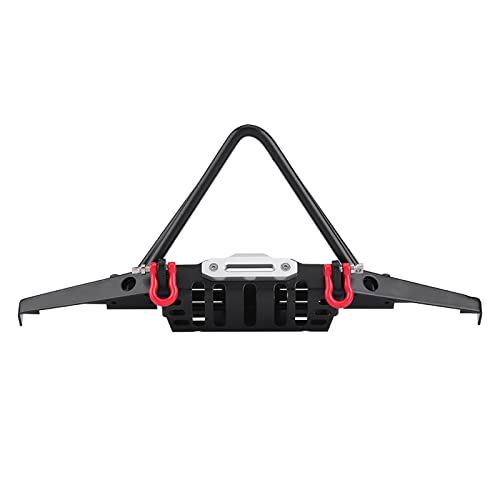 RC Crawler Steel Front Bumper with LED Lights, Heavy Duty RC Car Front Bumper, 1/10 Scale Off Road Bumper for Axial SCX10 90046, Durable Metal Bumper with Easy Installation Kit