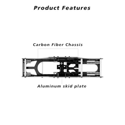SCX24 Monster Truck Chassis Carbon Fiber Frame SCX24 LCG Chassis for Axial SCX24 Upgrade Parts 1/24 RC Crawler