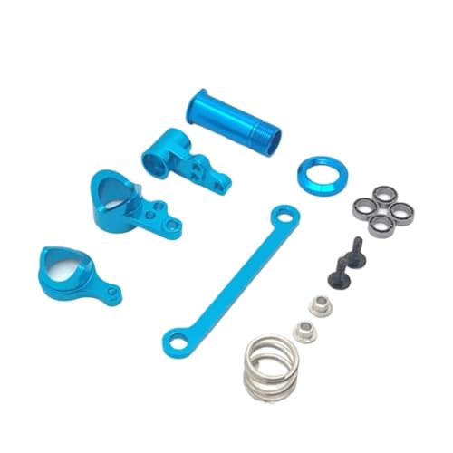 for Wltoys 144001 144002 144010 124007 124016 124018 124019 Metal Steering Components Steering Assembly RC Car Upgrades Parts RC Car Repair Kit(Blue) - color: Blue