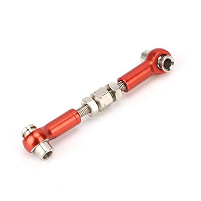 RC Tie Rod Set, Adjustable 6PCS Servo Linkage 47mm for 1/12 1/10 Scale Drift Car Truck Parts(Red)