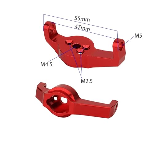 RC Cars Crawler Parts Compatible with for traxxas TRX-4 1/10 RC Crawler Car Upgrade Parts Accessories 2Pcs Aluminum Alloy Front Axle Caster Block C-Hub Carrier(Red) - color: Red