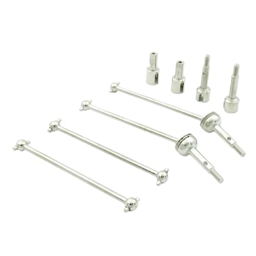 Metal Drive Shaft Dogbone Set for 1/10 RC Crawler – Compatible with 144001 144002 124019 124018 144010 Models, Replacement Drivetrain Part(White) - color: White