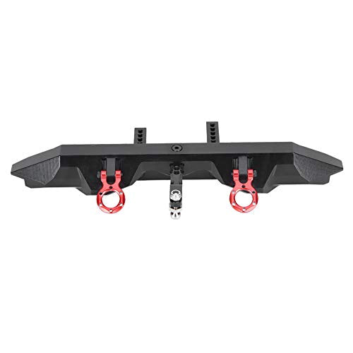 Aluminium Alloy Tail Rear Bumper with Towing Hooks for 1/10 RC Car, CNC Accurate Machined, and, Black
