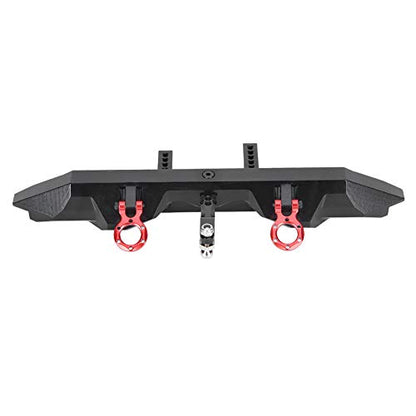 Aluminium Alloy Tail Rear Bumper with Towing Hooks for 1/10 RC Car, CNC Accurate Machined, and, Black