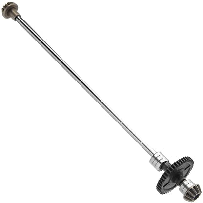 Metal Center Drive Shaft RC Car Central Transmission Shaft w/ 27T Motor Gear Upgrade Part Compatible with Wltoys 124018 124019 1/12 RC Car Buggy (Silver) - color: Silver