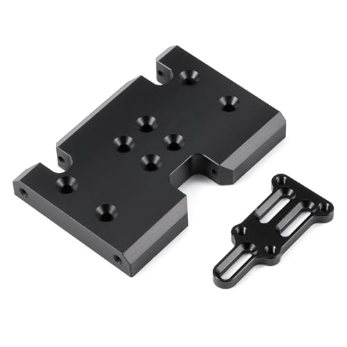 70mm Delrin Skid Plate with Adapter Plate for SCX10 II 2Low Transmission | With Axial 3 Gear Pattern, Front Link Mount Close Together, with Mounting Hardwares