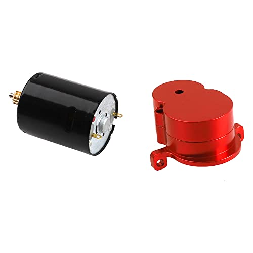 Aluminum Alloy Gearbox Housing Gear Box & Steel Gears with 370 Motors Compatible with WPL D12 1/10 RC Car (Red) - color: Red
