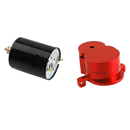 Aluminum Alloy Gearbox Housing Gear Box & Steel Gears with 370 Motors Compatible with WPL D12 1/10 RC Car (Red) - color: Red