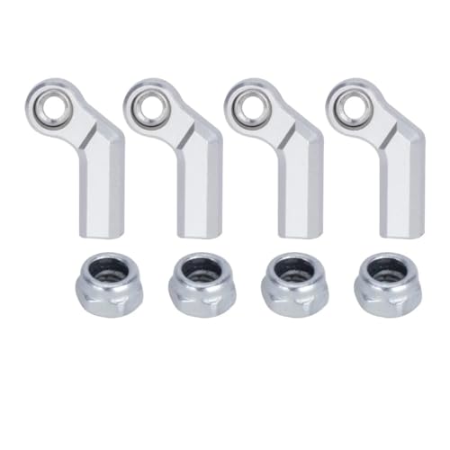 1/10 RC Crawler Rod Ends,4pcs M4 Aluminum Chassis Link Steering Rod Straight Rod Ends/Bend Rod Ends for 1/10 RC Crawler SCX10 TRX4 Capra VS4-10 Wraith (Bend 7mm Silver) - color: Bend 7mm Silver