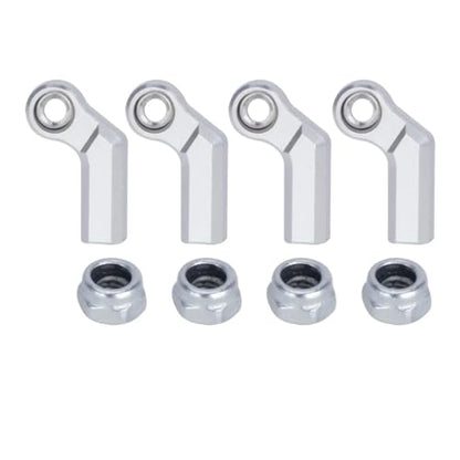 1/10 RC Crawler Rod Ends,4pcs M4 Aluminum Chassis Link Steering Rod Straight Rod Ends/Bend Rod Ends for 1/10 RC Crawler SCX10 TRX4 Capra VS4-10 Wraith (Bend 7mm Silver) - color: Bend 7mm Silver