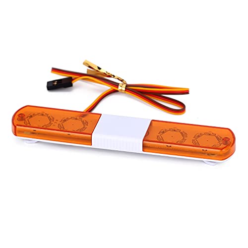 Multi-Function LED Police Flash Light Bar Lamp for 1/10 1/8 1/12 RC Model Car WPL D12 HSP TRX4 Tamiya CC01 D90 SCX10 (115mm Yellow) - color: 115mm Orange